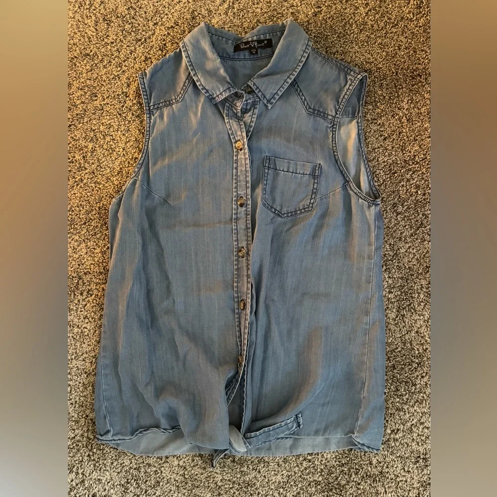 Velvet Heart Blue Denim Tank Top - Picture 2 of 5